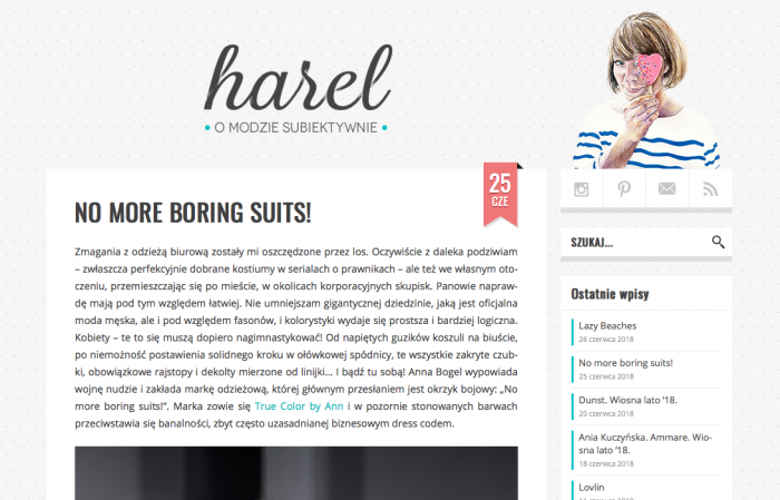 Blog Harel o TRUE COLOR BY ANN wpis NO MORE BORING SUITS