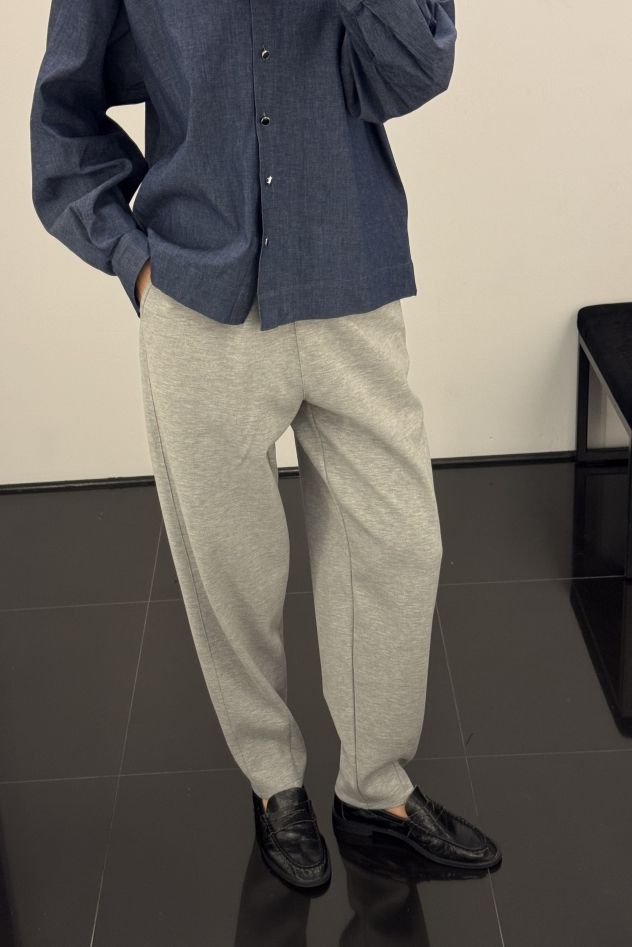 Szare dresowe spodnie bawełniane loose zwężane 100% bawełna