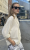 Oversize'owa lniana koszula off white ecru 100% len one size