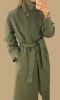 BAWEŁNIANY płaszcz trench na wiosnę khaki