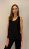Czarny wiskozowy top bluzka samodzielny lub pod marynarkę