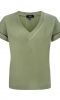 Bluzka w stylu TSHIRTu w serek z TENCELU oversize khaki