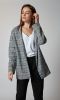Oversize'owa Marynarka w kratę LOOSE and ELEGANCE 100% włoskiej bawełny