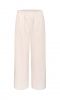 Beżowe lniane długie spodnie szerokie palazzo culottes BEIGE Len 100%