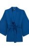 Niebieska chabrowa Wełniana Marynarka Kimono 100% wełny