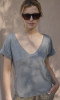 TSHIRT bawełniany oversize szary