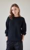 Wełniany sweter 100% wełny merino czarny  z okrągłym dekoltem  oversize