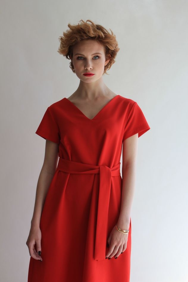 czerwona sukienka SIMPLICITY RED POWER TRUE COLOR BY ANN