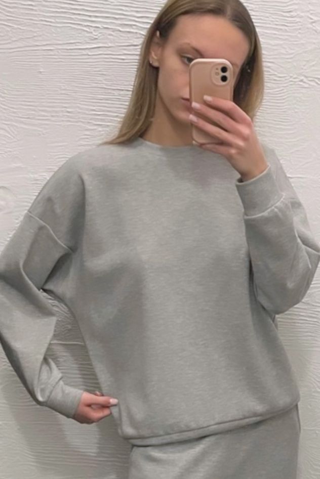 Szara bawełniana bluza 100% bawełny 