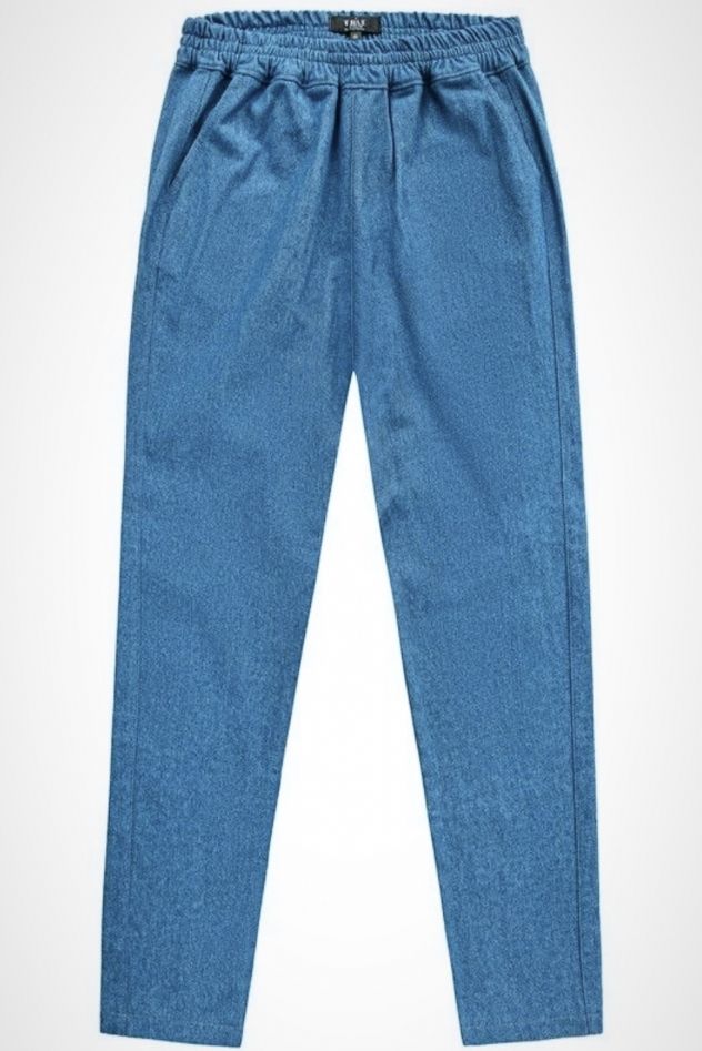 Spodnie jeans zwężane bawełniane LOOSE 100% bawełna LEKKIE BLUE JEANS 