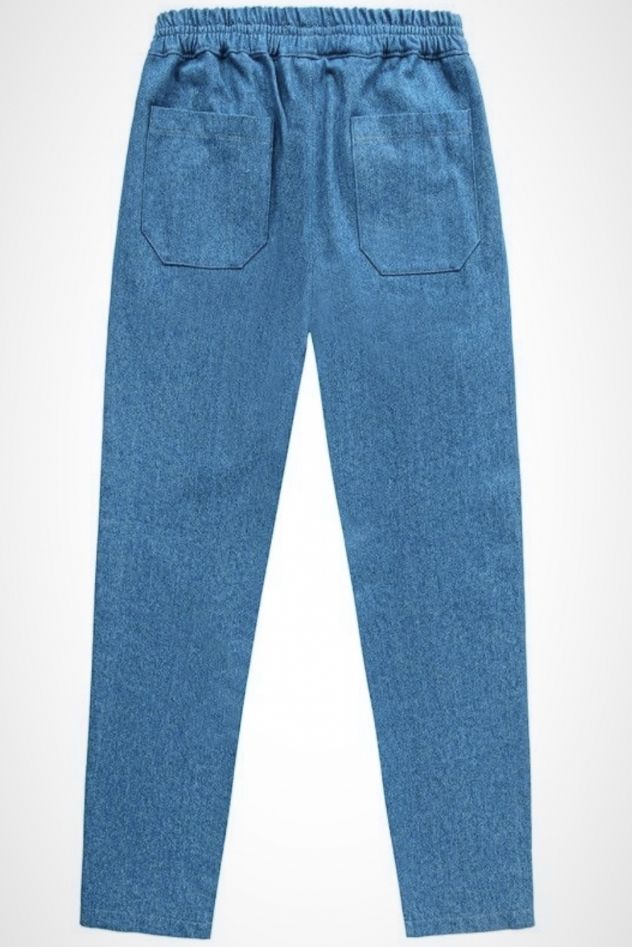 Spodnie jeans zwężane bawełniane LOOSE 100% bawełna LEKKIE BLUE JEANS 