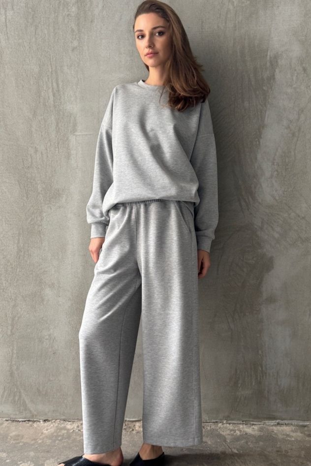 SHOP THE LOOK 12 - SZARY KOMPLET DRESOWY BAWEŁNIANY