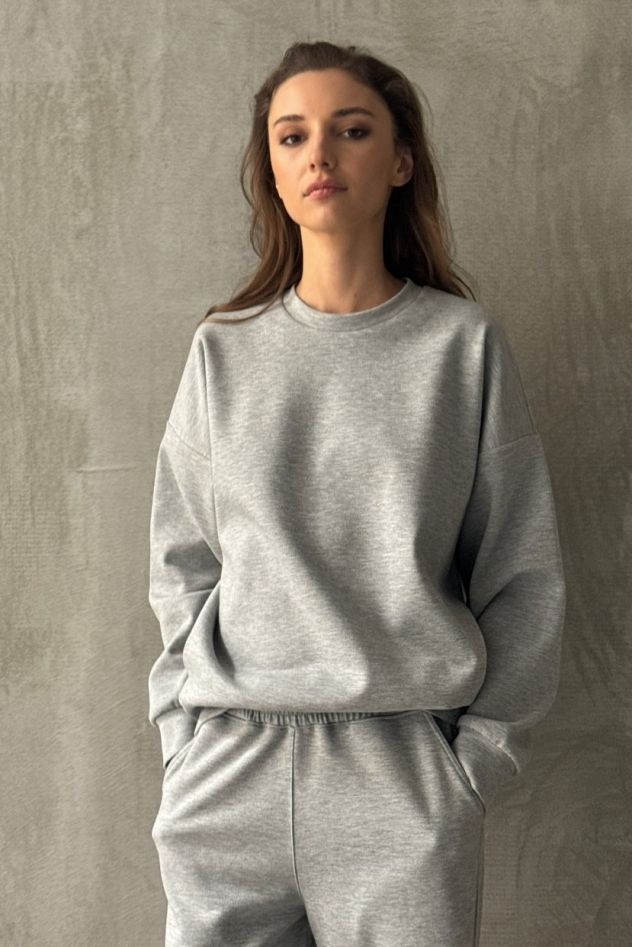 SHOP THE LOOK 12 - SZARY KOMPLET DRESOWY BAWEŁNIANY