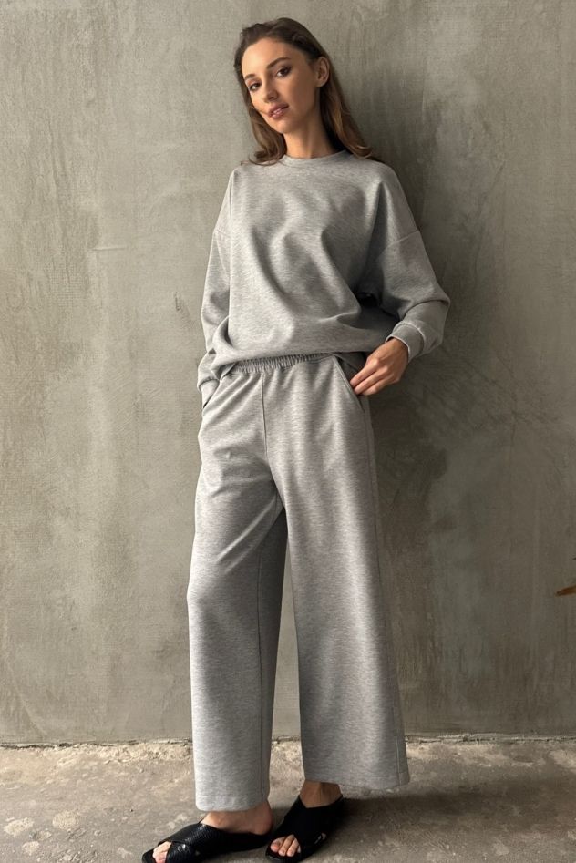 SHOP THE LOOK 12 - SZARY KOMPLET DRESOWY BAWEŁNIANY