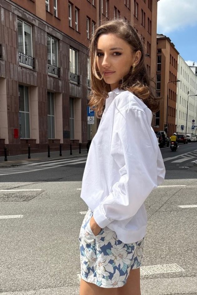 Koszula oversize biała My Style z włoskiej bawełny 100%
