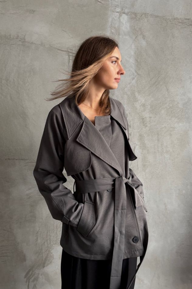 Szary płaszczyk kurtka przejściowy