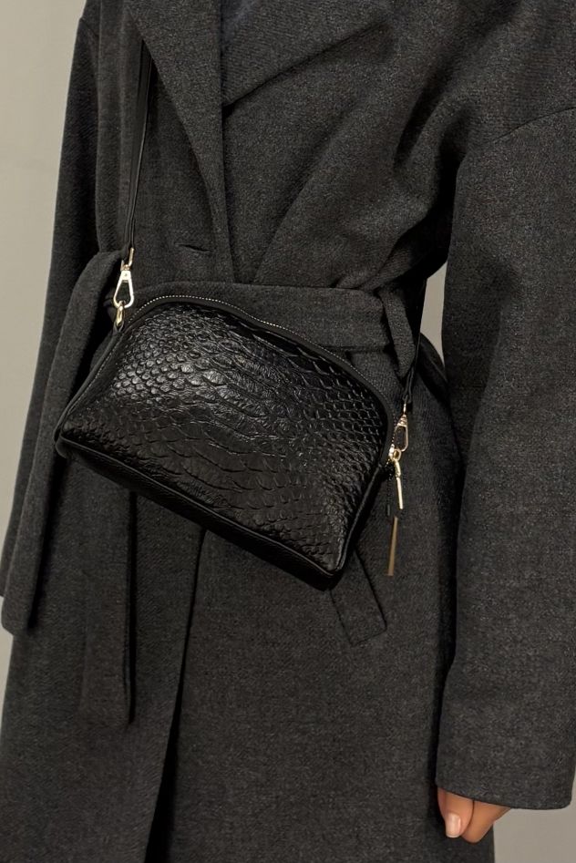 Skórzana mała torebka czarna 100% skóra naturalna