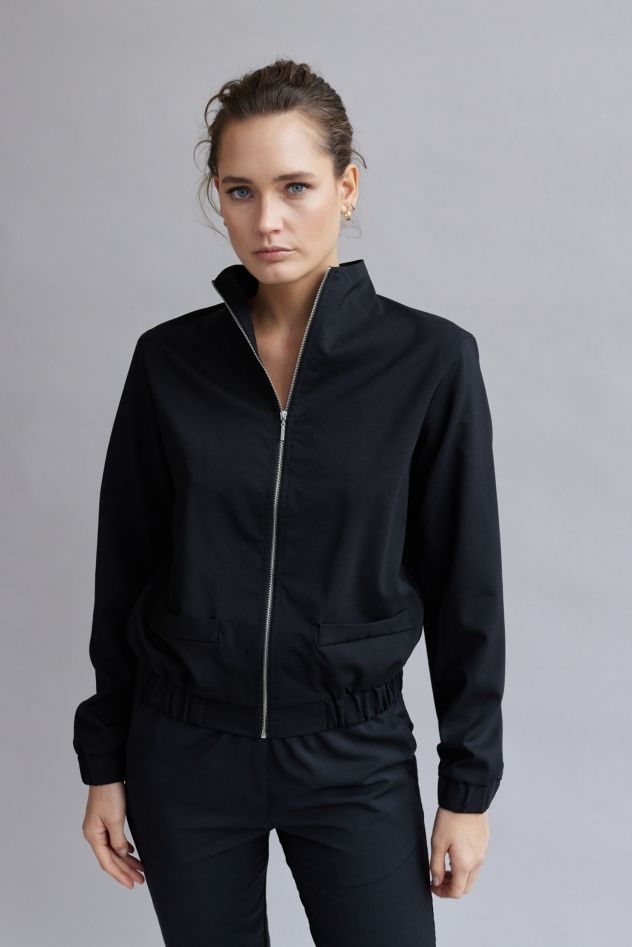 Wełniana bomberka THE NIGHT z włoskiej wełny z podszewką wiskozową 100% wełny