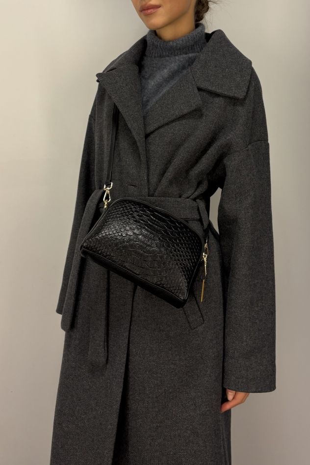 Skórzana mała torebka czarna 100% skóra naturalna