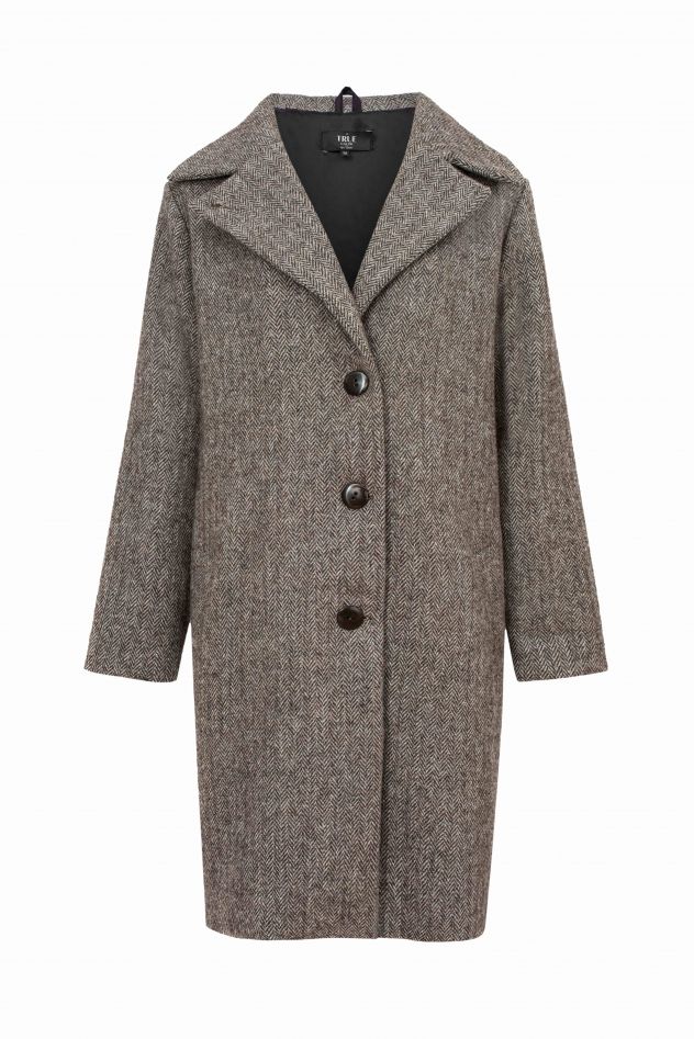 100% WEŁNA Płaszcz CLASSY BROWN