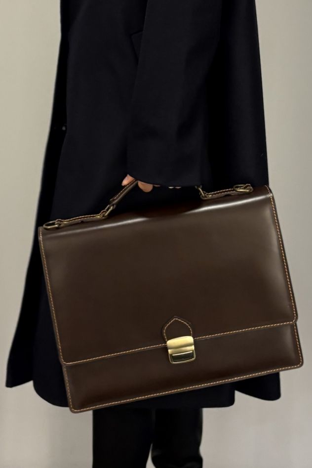 Żółto brązowy wełniany krótki płaszcz kind of MAGIC w pasy