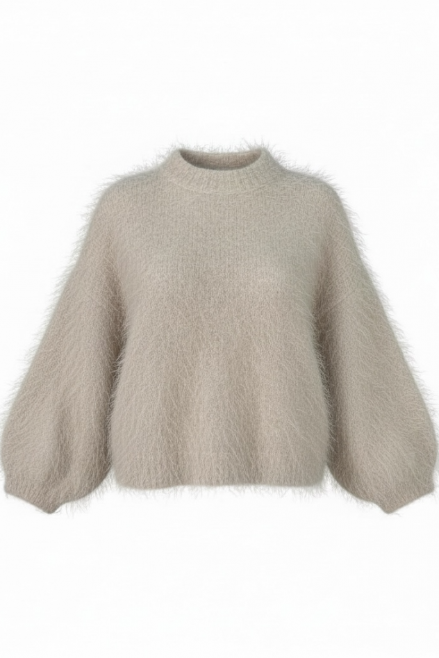 Sweter beżowy premium miękki szlachetny skład 100% ALPAKA 