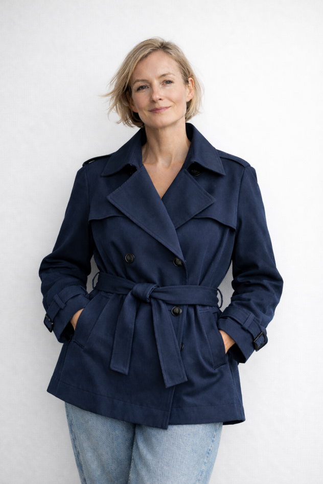 Bawełniana kurtka płaszczyk granat WIOSNA 2026