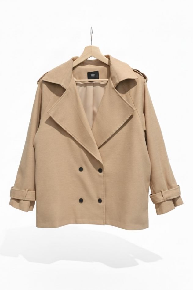 Bawełniana kurtka płaszczyk beżowy WIOSNA 2026