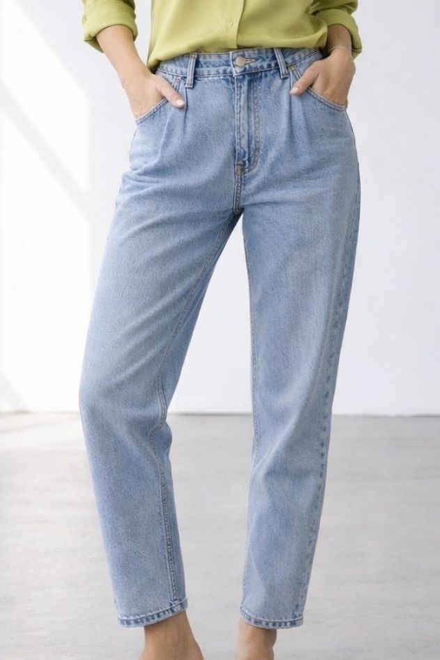 Bawełniane spodnie dżinsowe jasny niebieski kolor 