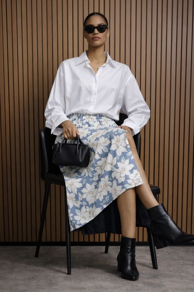 Koszula oversize biała My Style z włoskiej bawełny 100%