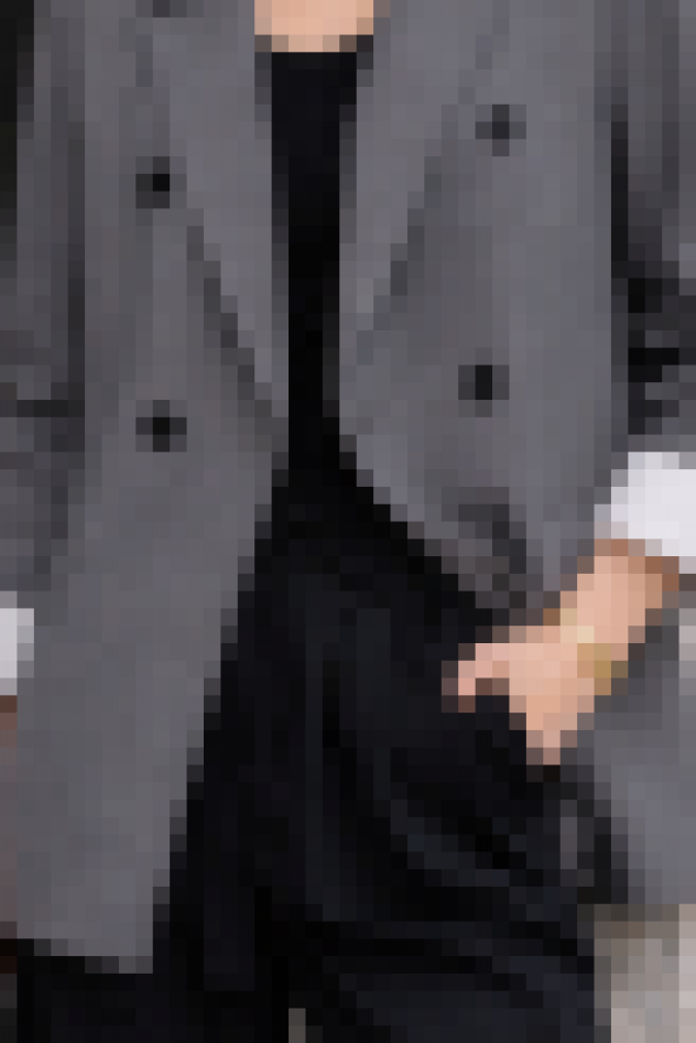 Czarna marynarko płaszcz kurtka z białą podszewką w paski 100% bawełna