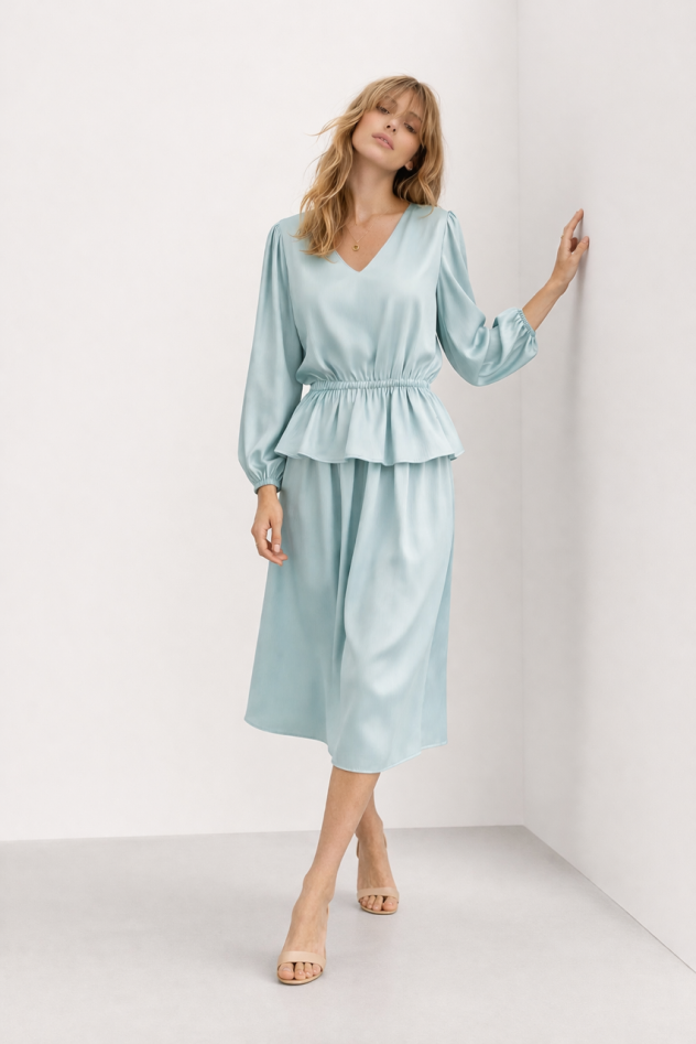 Bluzka jedwabna miętowa 