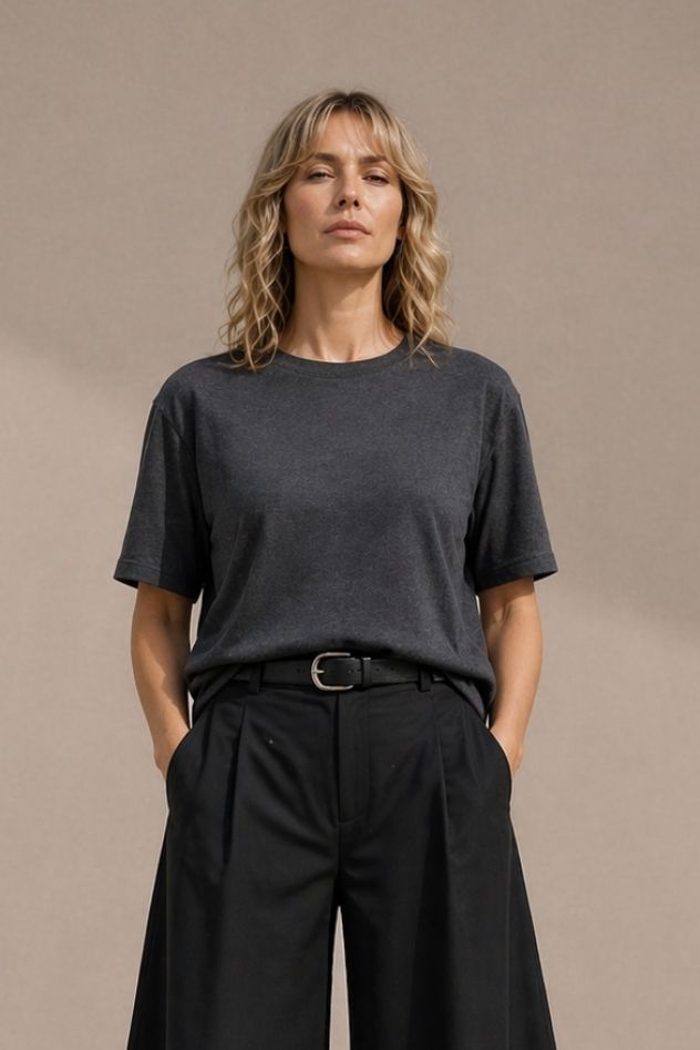 Spodnie szerokie błękitne z gumką w pasie wiskoza 100% 