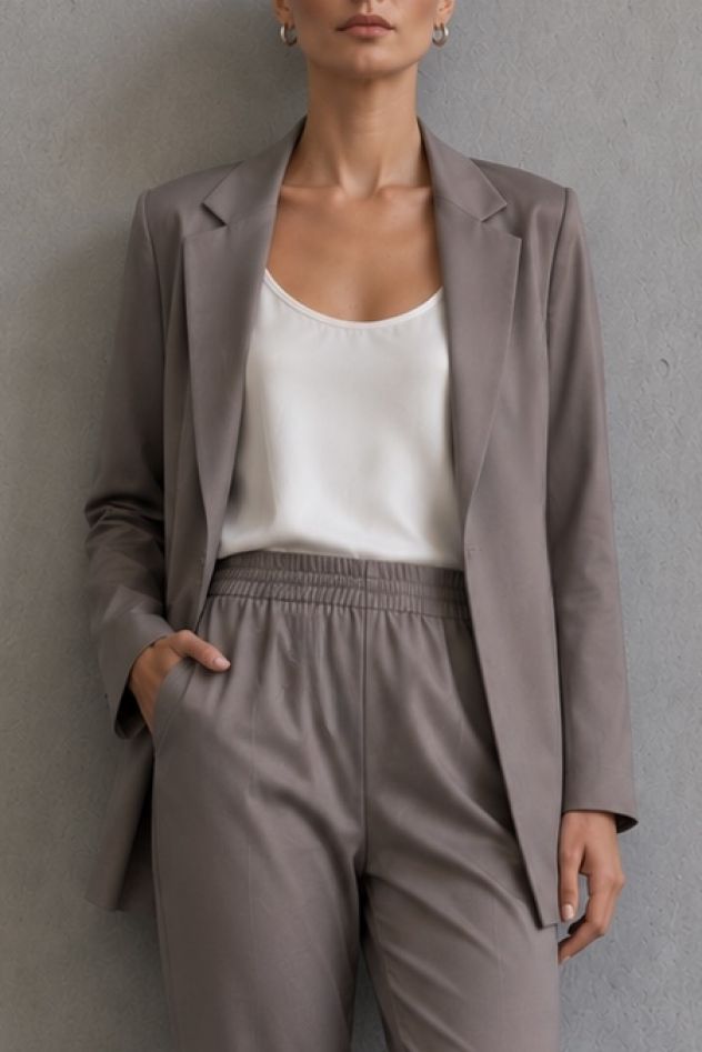SHOP THE LOOK 13 - GARNITUR WEŁNIANY gładki szaro fioletowy TAUPE