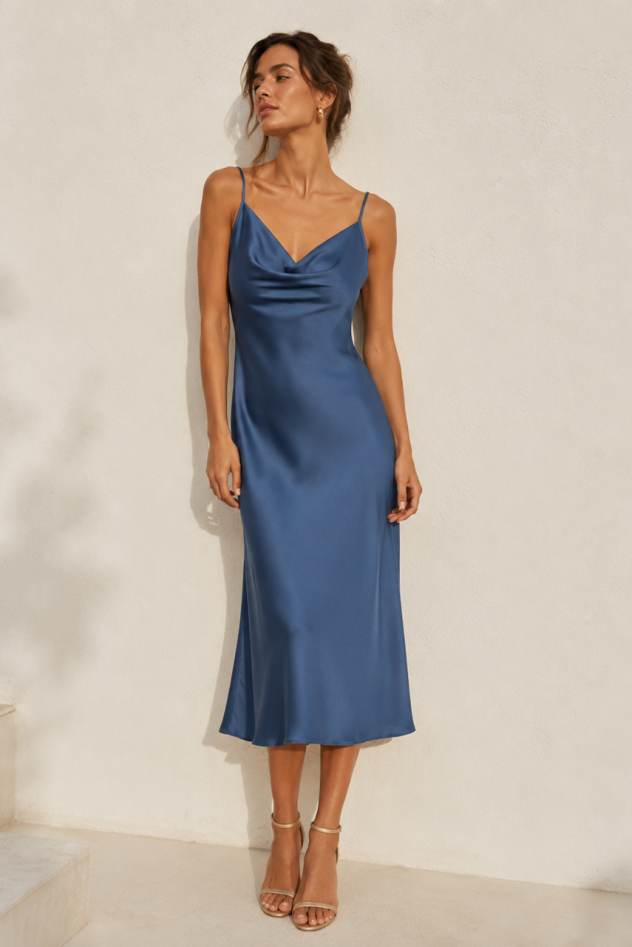 Sukienka niebieska elegancka zwiewna 