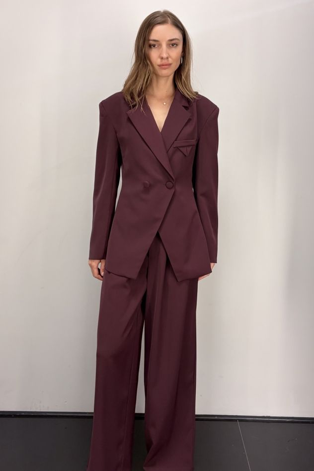 Marynarka ciemny fiolet burgund oversize