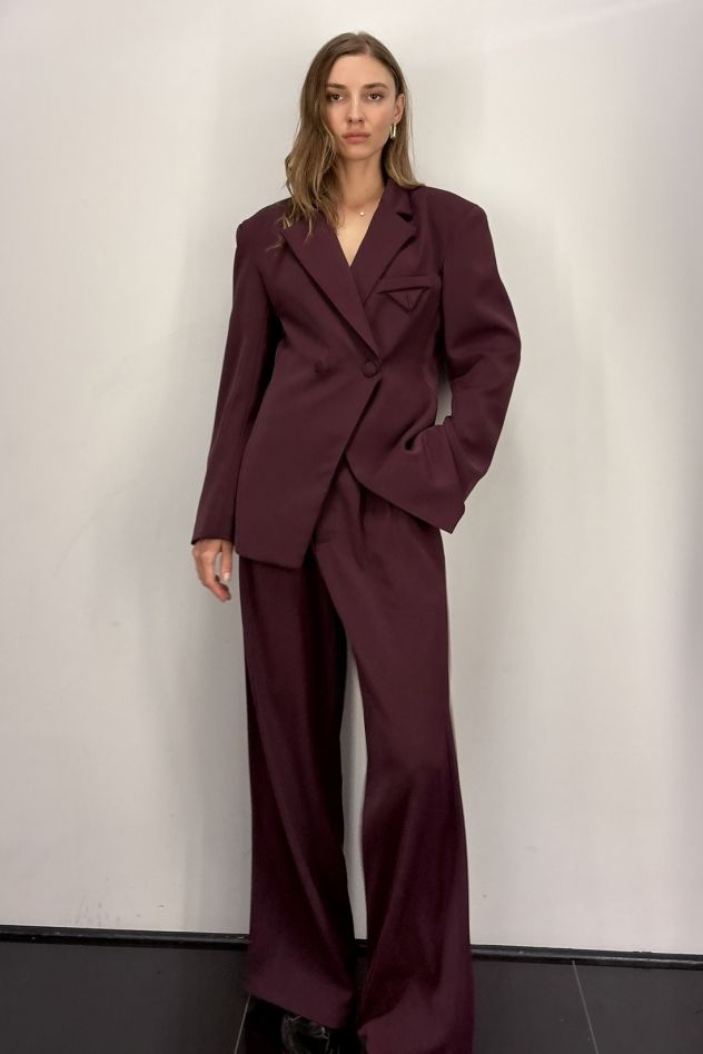 Marynarka ciemny fiolet burgund oversize
