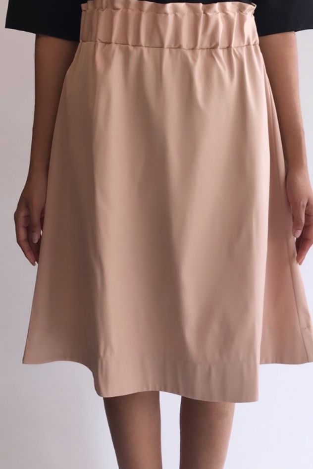 Beżowa Spódnica z falbanką LA FEMME BEIGE LIMITED