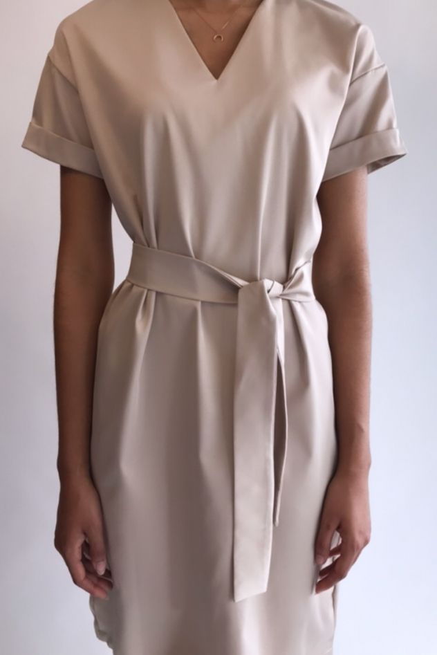 Beżowa Sukienka CLASSY SPRING BEIGE