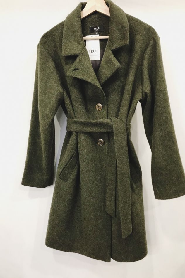 100% WEŁNA Płaszcz SCANDINAVIAN DREAM GREEN WOOL