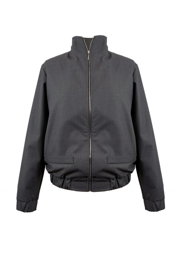 Wełniane Spodnie LOOSE Grey 100% wełny szary melanż garniturowy