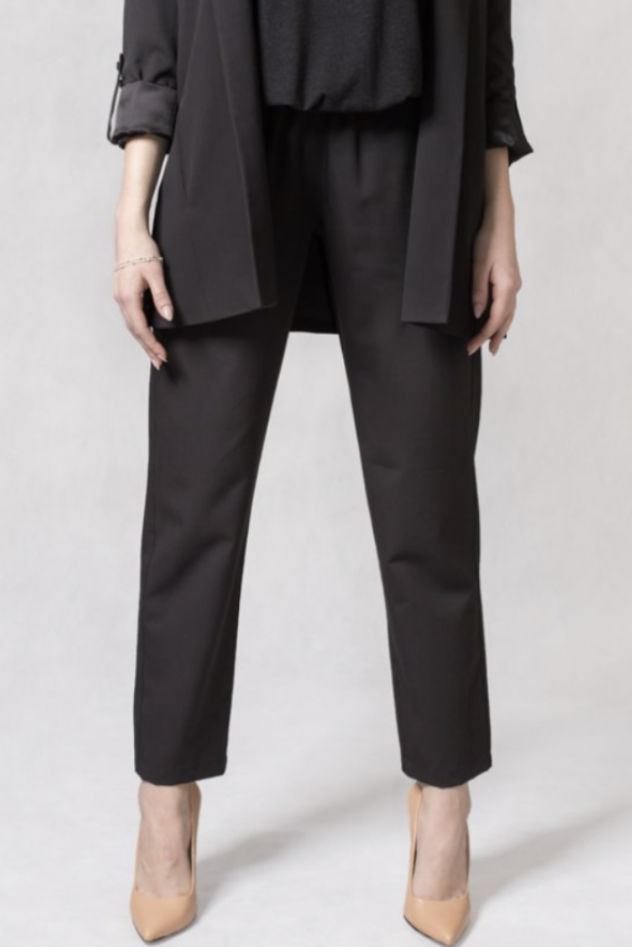 GRANATOWE Spodnie w paski LOOSE DEEP NAVY STRIPES