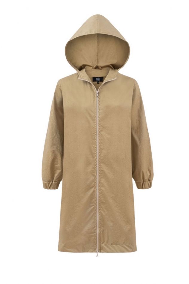 Długa kurtka parka do kolan vel płaszcz POSITIVE VIBES CARAMEL