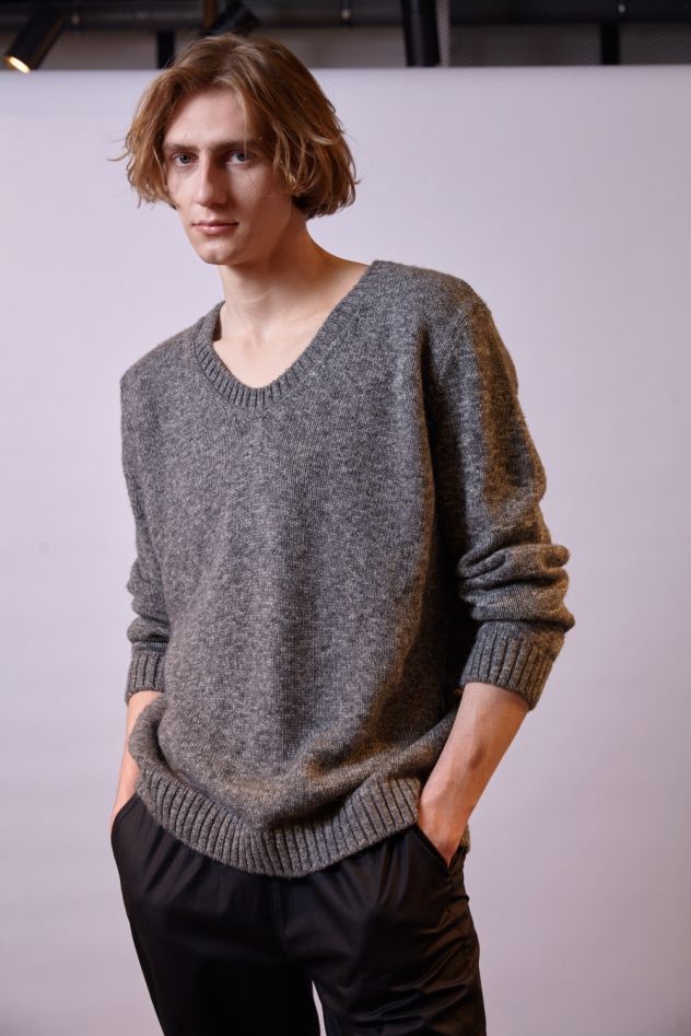Czarne męskie bawełniane spodnie w gumkę Loose Shine Bawełna 100% włoska