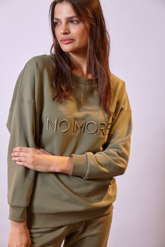 Bawełniana zielona Bluza khaki 100% Bawełna