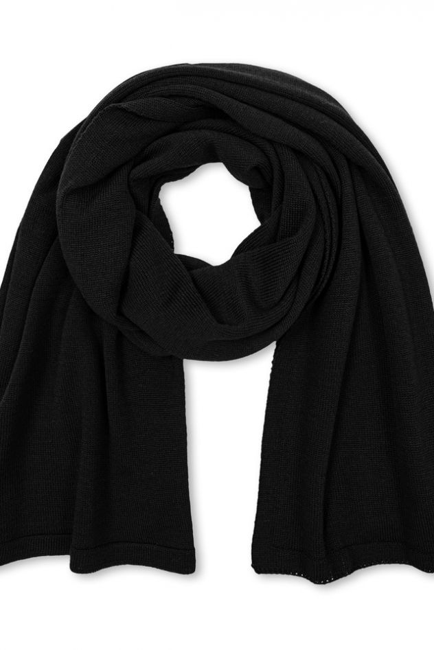 Wełniany Zimowy SZAL 100% wełny merino unisex czarny
