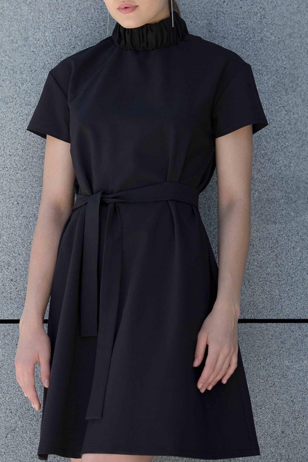 czarna sukienka z golfem PRETTY BLACK TRUE OCLOR BY ANN