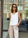Biały top miły w dotyku tencel 100%