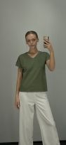 Zielony Bawełniany TSHIRT z mięsistej 100% bawełny zielony-khaki