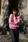 Różowa Bawełniana Bluza OVERSIZE gładka 100% bawełny PINK Winter